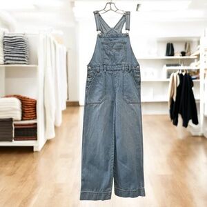 Universal Thread Wide Leg Denim Overalls Size 4 Light/Medium Wash